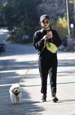 LUCY HALE Out with Her Dog in Los Angeles 02/04/2021