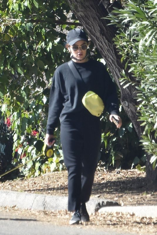 LUCY HALE Out with Her Dog in Los Angeles 02/04/2021