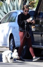 LUCY HALE Out with Her Dog in Los Angeles 02/18/2021