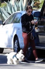 LUCY HALE Out with Her Dog in Los Angeles 02/18/2021