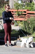 LUCY HALE Out with Her Dog in Los Angeles 02/18/2021