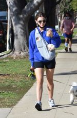 LUCY HALE Out with Her Dogs in Studio City 02/11/2021