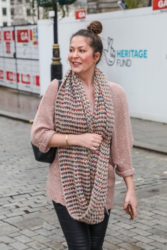 LUCY HOROBIN Arrives at Global Radio in London 02/22/2021
