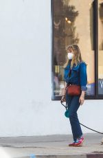 LUCY PUNCH Out with Her Dog in West Hollywood 02/14/2021