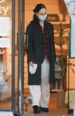 MADELEINE STOWE Out with Her Dog in Los Angeles 02/09/2021