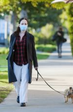 MADELEINE STOWE Out with Her Dog in Los Angeles 02/09/2021