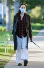 MADELEINE STOWE Out with Her Dog in Los Angeles 02/09/2021