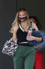 MADS LEWIS Leaves a Hair Salon in Los Angeles 02/16/2021