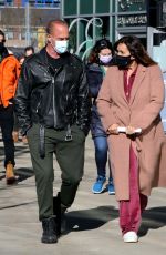 MARISKA HARGITAY and Christopher Meloni on the set of Law and Order - Organized Crime in New York 02/26/2021