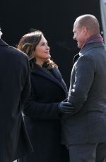 MARISKA HARGITAY and Christopher Meloni on the Set of Law & Order: SVU in New York 02/08/2021