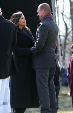 MARISKA HARGITAY and Christopher Meloni on the Set of Law & Order: SVU in New York 02/08/2021