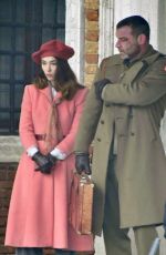 MATILDA DE ANGELIS and Liev Schreiber on the Set of Across The River And Into The Trees in Venice 02/03/2021