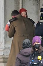 MATILDA DE ANGELIS and Liev Schreiber on the Set of Across The River And Into The Trees in Venice 02/03/2021