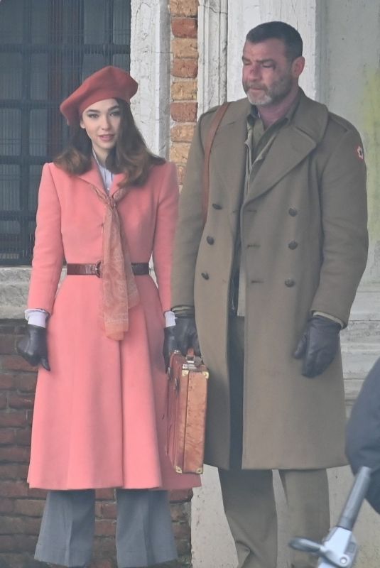MATILDA DE ANGELIS and Liev Schreiber on the Set of Across The River And Into The Trees in Venice 02/03/2021