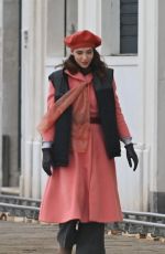 MATILDA DE ANGELIS on the Set of Across The River And Into The Trees in Venice 02/05/2021