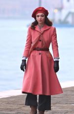 MATILDA DE ANGELIS on the Set of Across The River And Into The Trees in Venice 02/05/2021