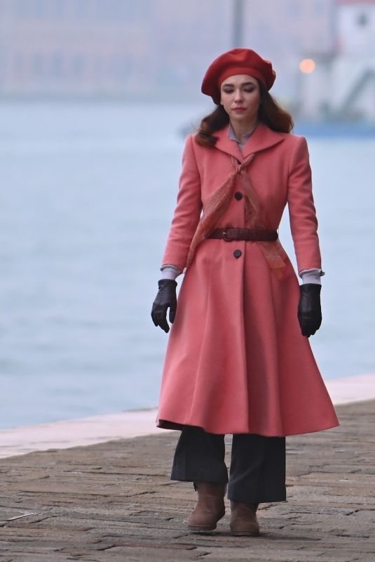 MATILDA DE ANGELIS on the Set of Across The River And Into The Trees in Venice 02/05/2021