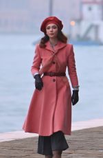 MATILDA DE NAGELIS on the Set of Across the River and Into The Trees in Venice 02/19/2021