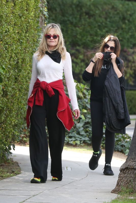 MELANIE GRIFFITH Out with a Friend in Beverly Hills 02/14/2021