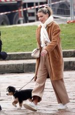 MICHELLE HUNZIKER Out with Her Dog in Milan 02/05/2021