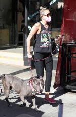 MILEY CYRUIS Out with her Dog in Beverly Hills 02/22/2021