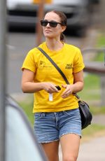 NATALIE PORTMAN in Denim Shorts Out for Lunch in Sydney 02/09/2021