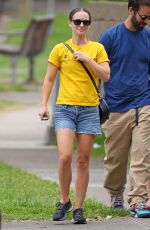NATALIE PORTMAN in Denim Shorts Out for Lunch in Sydney 02/09/2021