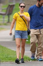 NATALIE PORTMAN in Denim Shorts Out for Lunch in Sydney 02/09/2021