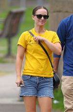 NATALIE PORTMAN in Denim Shorts Out for Lunch in Sydney 02/09/2021