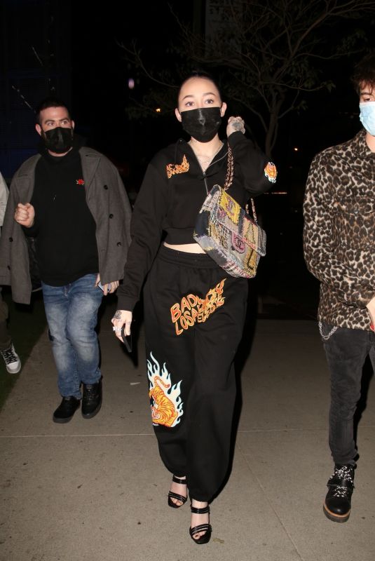 NOAH CYRUS Arrives at Boa Steakhouse in West Hollywood 02/08/2021