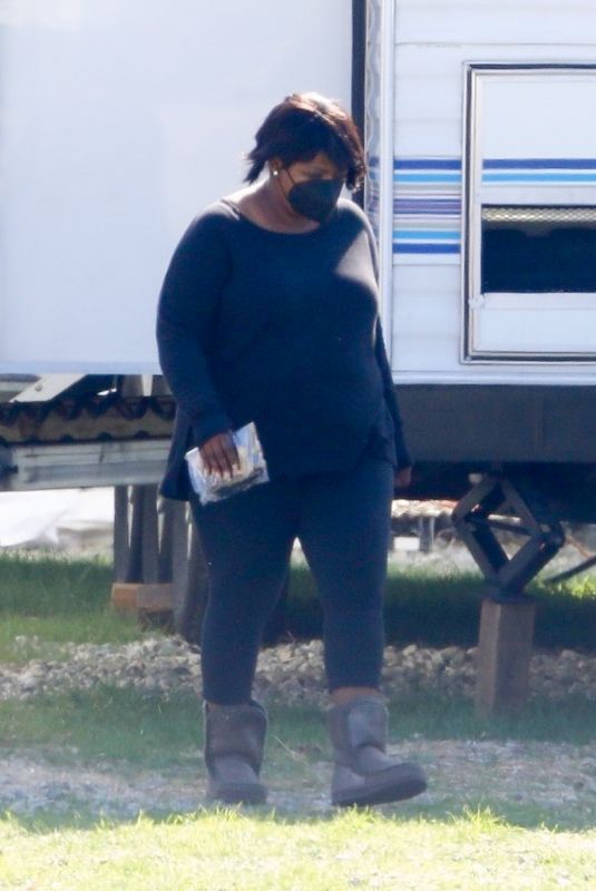 OCTAVIA SPENCER on the Set of Truth Be Told in Los Angeles 02/10/2021