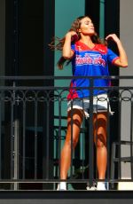 OLIVIA CULPO on Her VIP Balcony at Her Hotel in Tampa 02/07/2021