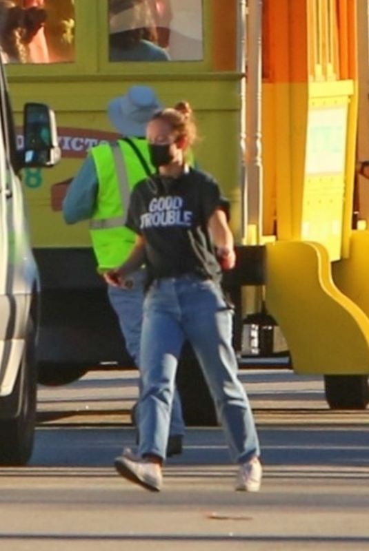 OLIVIA WILDE on the Set of Don