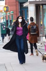 PADMA LAKSHMI Out with Her Dog in New York 02/16/2021