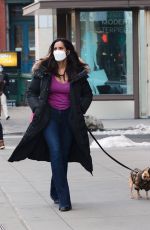 PADMA LAKSHMI Out with Her Dog in New York 02/16/2021