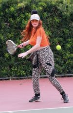 PHOEBE PRICE at a Tennis Court in Los Anegeles 02/02/2021