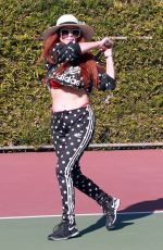 PHOEBE PRICE at a Tennis Court in Los Anegeles 02/05/2021
