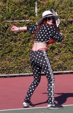 PHOEBE PRICE at a Tennis Court in Los Anegeles 02/05/2021