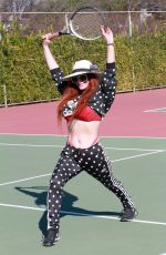 PHOEBE PRICE at a Tennis Court in Los Anegeles 02/05/2021