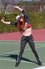 PHOEBE PRICE at a Tennis Court in Los Anegeles 02/05/2021