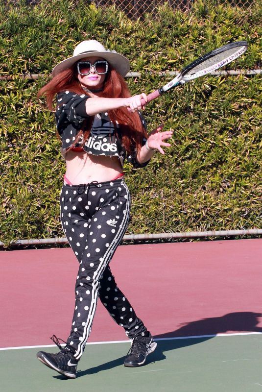 PHOEBE PRICE at a Tennis Court in Los Anegeles 02/05/2021