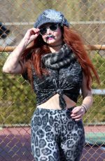 PHOEBE PRICE at a Tennis Court in Los Anegeles 02/18/2021