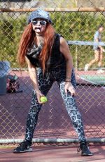 PHOEBE PRICE at a Tennis Court in Los Anegeles 02/18/2021