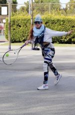 PHOEBE PRICE at a Tennis Court in Los Anegeles 02/19/2021