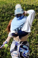 PHOEBE PRICE at a Tennis Court in Los Anegeles 02/19/2021