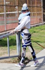 PHOEBE PRICE at a Tennis Court in Los Anegeles 02/19/2021