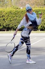 PHOEBE PRICE at a Tennis Court in Los Anegeles 02/19/2021