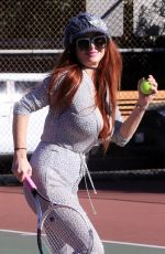 PHOEBE PRICE at a Tennis Court in Los Anegeles 02/23/2021