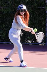 PHOEBE PRICE at a Tennis Court in Los Anegeles 02/23/2021