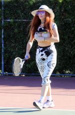 PHOEBE PRICE at a Tennis Court in Los Angeles 02/11/2021